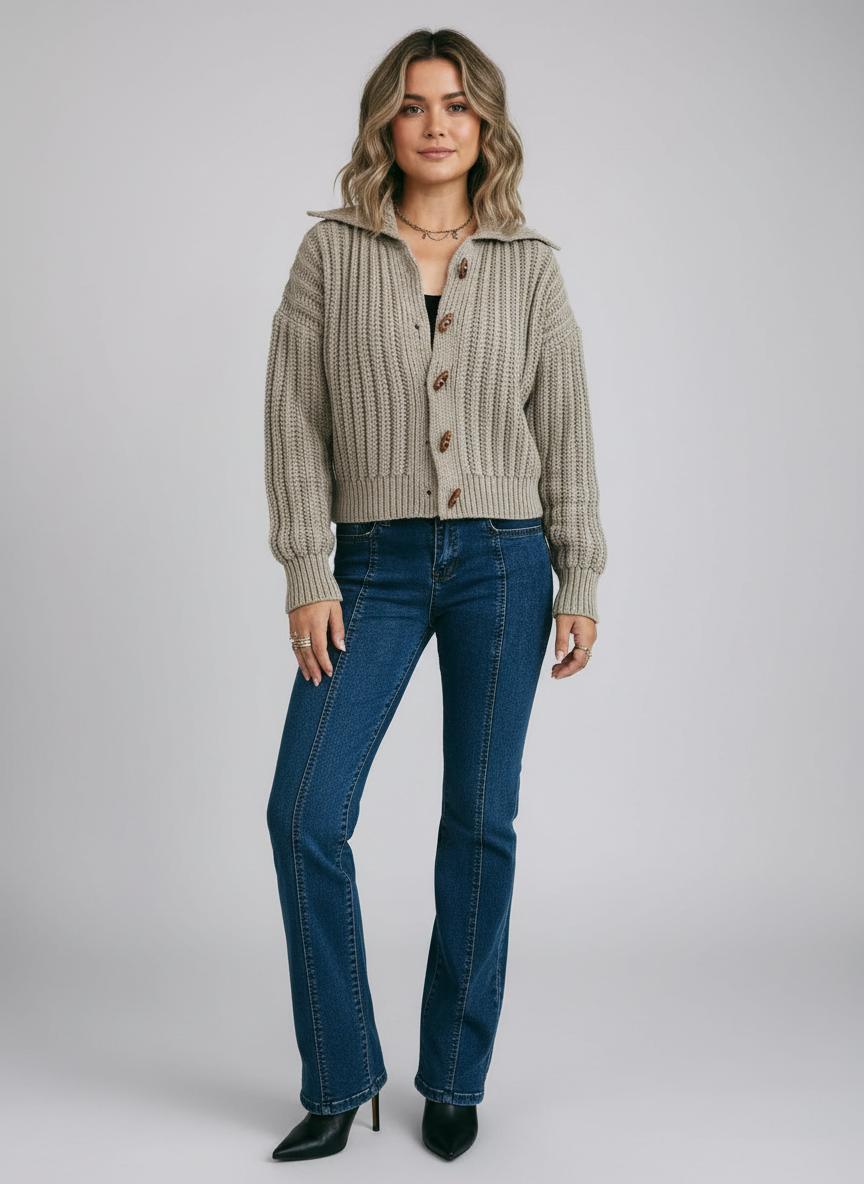 Noe Button Up Long Sleeve Cardigan