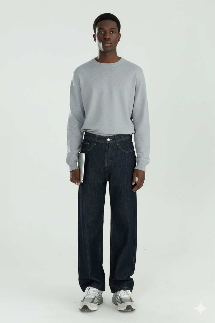 Mid Rise Jeans with Pockets
