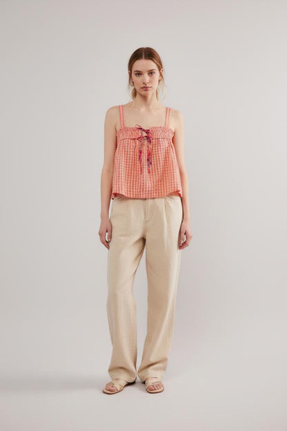 Noe Tied Front Square Neck Cami