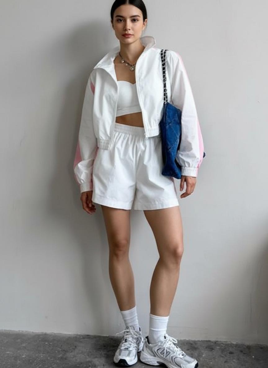 Noe Zip Up Long Sleeve Jacket and Shorts Set