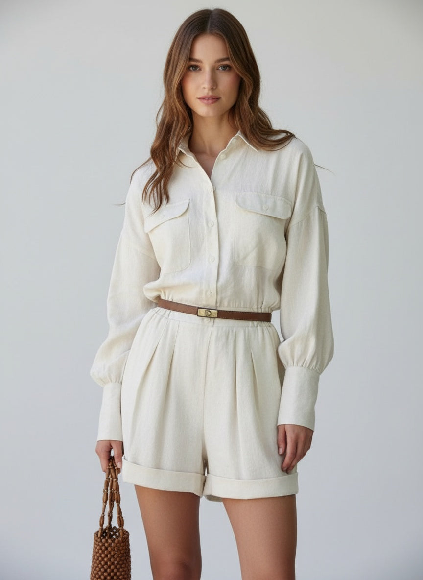 Noe Button Front Romper