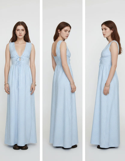 Noe Plaid Tie Front Dress