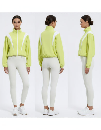Noe Track Colorblock Turtleneck Coat