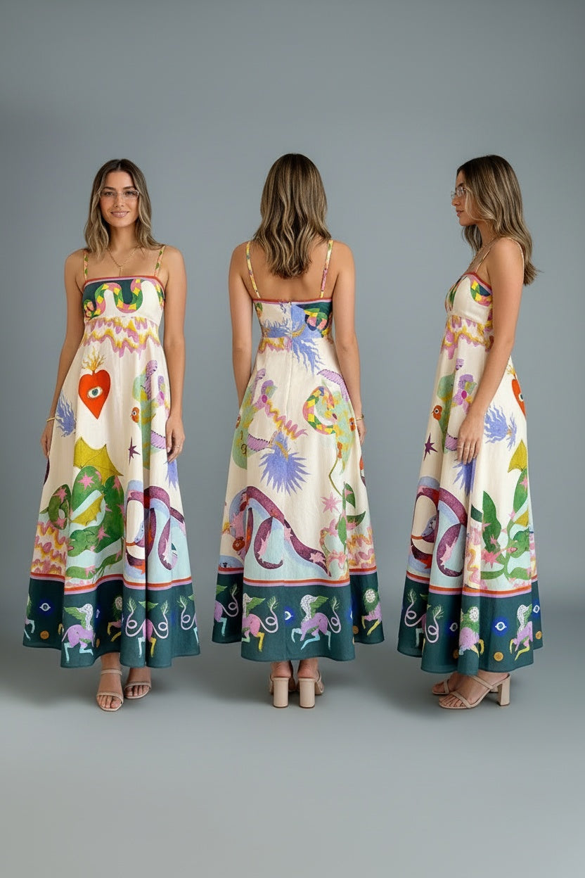 NoeWave Printed Swing Dress