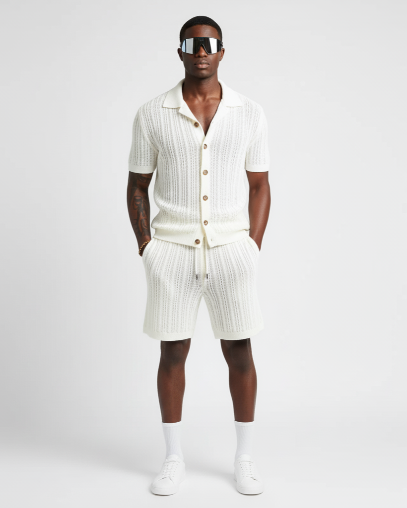 Noe Coastline Striped Shorts Set