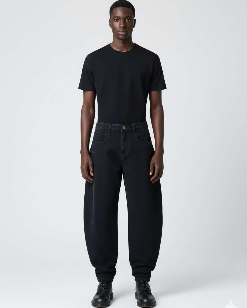 Noe Oversized Pocketed Cotton Jeans