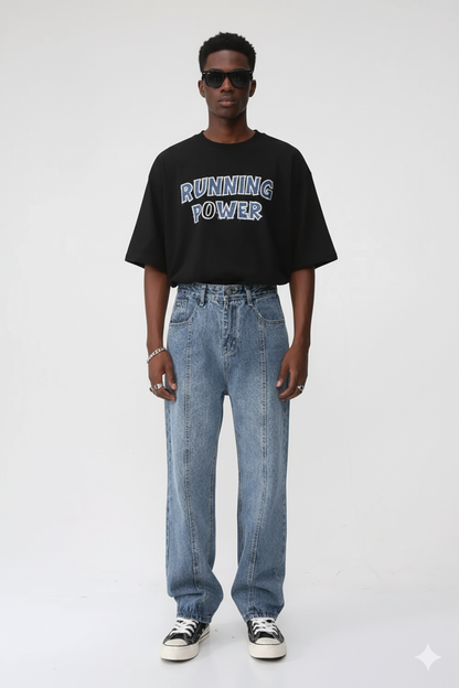 NoeEdge Washed Splicing Jeans